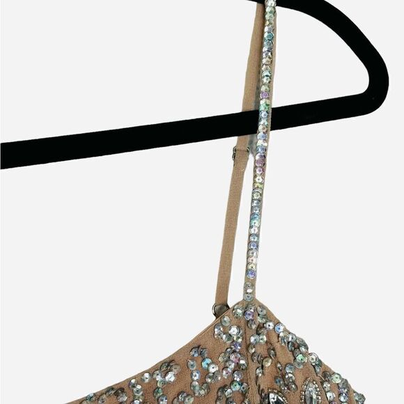 Revolve X by NBD Katy Nude Sequined Chiffon Mini Dress | XS - Picture 3 of 10
